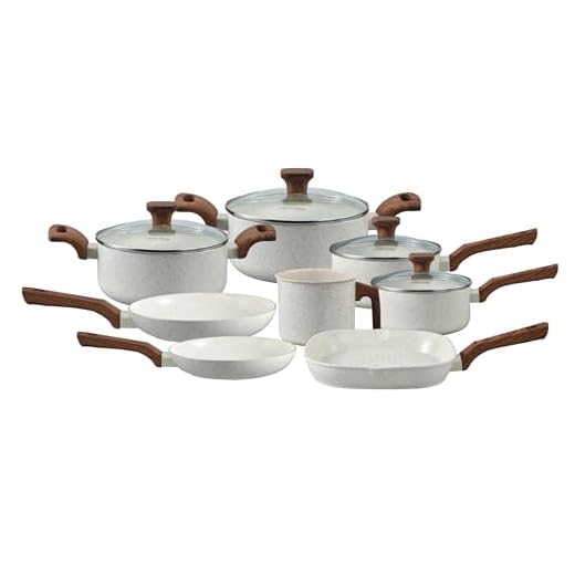 Mimo Style, Conjunto de 8 Panelas Pratic Cook Marmol Compatível com Fogão por Indução