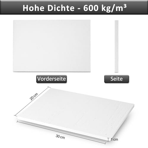 BXI Keramikfaser-Wärmedämmplatte, 30 x 20 cm, Dicke: 1 cm, 1 Stück, anorganisch, schwer entflammbar, hitzebeständig, Hochtemperaturisolierung