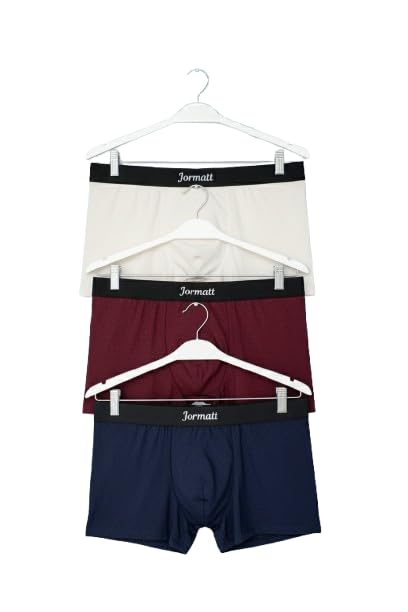 Jormatt Men's Boxer Briefs, Pack of 3, White, Maroon and Navy Blue-image-13
