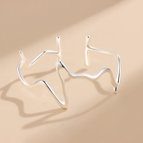 Handmade Bracelets 925 Sterling Silver Cuff Bangle Bracelets Fashion Simple Open Adjustable Bangles for Women2