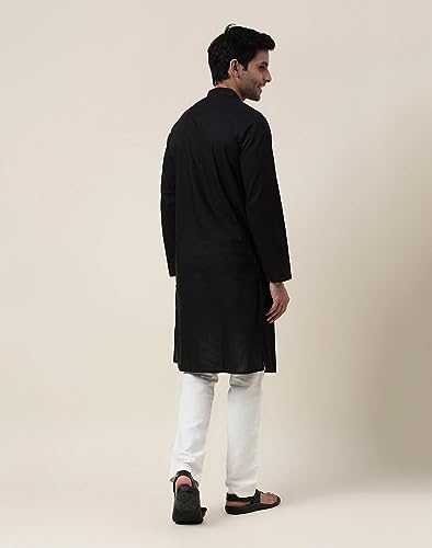 Image of Fabindia Men's Cotton Slim Fit Kurta with Pintucks