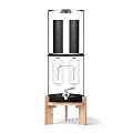 FACHIOO Glass Gravity-Fed Water Filter System, Countertop System with 2 Black NSF/ANSI 42 Certification Elements, 2 Fluoride, Metal Spigot and Stand, Reduces Fluoride and Chlorine, 2.25G