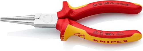 KNIPEX Langbeckzange verchromt isoliert mit Mehrkomponenten-Hüllen, VDE-geprüft 160 mm, 30 36 160