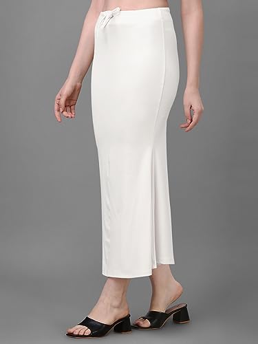 Image of Women's Saree Shapewear Petticoat, Cotton Blend Stretchable Mermaid Skirt, High Waist Tummy Control, Smooth Curve Fit with Adjustable Drawstring