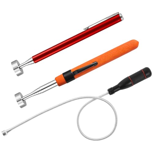 Flintronic Outil Magnétiques Télescopiques, 3 Pcs Outil de Ramassage Aimanté Télescopable, Flexible et Portable Tige Aimantée, pour Ramasser de Petites...