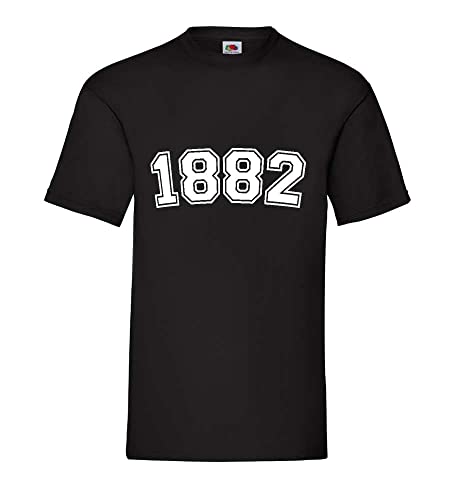 T-shirt pour homme 1882 de qualité supérieure taille grande taille noir