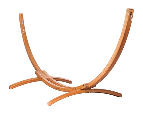 LA SIESTA® - Hängematten Gestell aus Holz für Indoor und Outdoor. Gestell aus FSC®-zertifiziertem Eukalyptus für Doppel-Hängematten (Maera Eukalyptus)