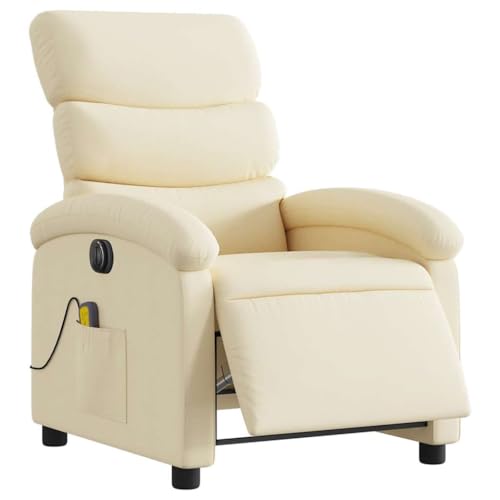 Fauteuil de massage électrique inclinable en tissu avec télécommande