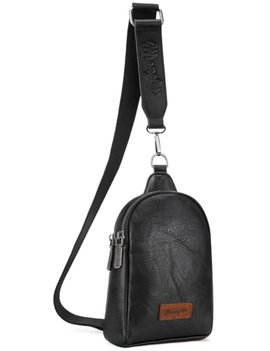 Image of Wrangler Small Sling Bag for Women, Leather Crossbody Bags Cross Body Purse Fanny Packs with Adjustable Strap for Gift