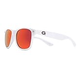 NCAA Georgia Bulldogs UGA-5 White Frame, Red Lens Sunglasses, White, One Size