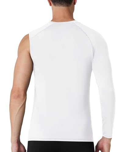 Mens One Arm Sleeve Compression Shirts 1/2 Long Sleeve Athletic Base Layer Undershirt Basketball Workout Top2