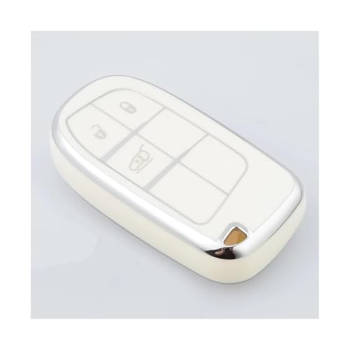 Coque clé voiture TPU 3 boutons pour Jeep Renegade Chrysler 300C porte-clés