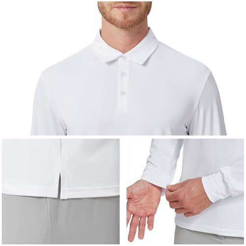 Polo de golf séchage rapide manches longues Naviskin blanc taille L - 5