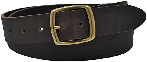 Ashford Ridge Made in England 34mm Full Hide Leather Belt with Brass Colour Full Buckle2