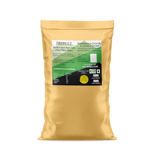 Image of Kartik Export Bajra Flour - Pearl Millet Flour /Atta For Eating And Cooking - 5KG