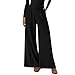 Women's Business Casual Pants Corduroy Wide Leg Dress Pants Loose Fashion Baggy Work Long Trousers with Pockets Black