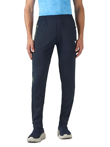 Image of TECHNOSPORT Mens Polyester Slim Fit Activewear Track Pant with SPF50+ for Running, Workout Wear Antimicrobial & Quick Dry