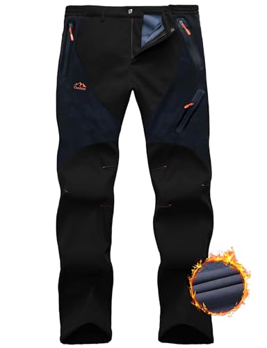 HFDWYJ Thermohose Herren Winter Softshellhose Fleece Gefütterte Outdoor Hosen Für Herren Wanderhose wasserdichte Hose Skihose Herren Wetterfeste Snowboard Hose Winterhose Rei ßverschlusstasche HFDWYJ Thermohose Herren Winter Softshellhose Fleece Gefütterte Outdoor Hosen Für Herren Wanderhose wasserdichte Hose Skihose Herren Wetterfeste Snowboard Hose Winterhose Rei ßverschlusstasche