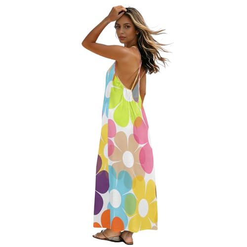 Robe longue bohème fleurie dos ouvert idéale pour vos soirées d'été et vacances à la plage