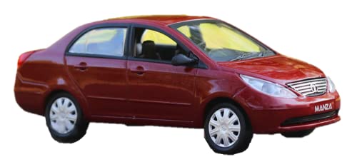 Image of Scale Model Toy Car for Kids-Manza-Free Wheel (Not Pull Back)-Official 1 /43 Die-cast Merchandise-for Boys and Girls Above 3 Years (Manza, Red)