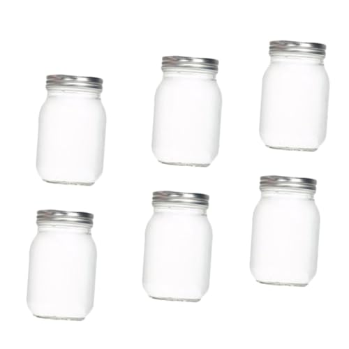 MUELODSIC 6 piezas Tarros de Vidrio Redondos Transparentes con Tapa Sellada para Almacenamiento de Frutas Secas y Mermelada Botes Herméticos para Cocina y Conservación Segura