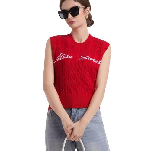 Image of Womens Sweater Vest Sleeveless Cotton Casual V Neck Pullover