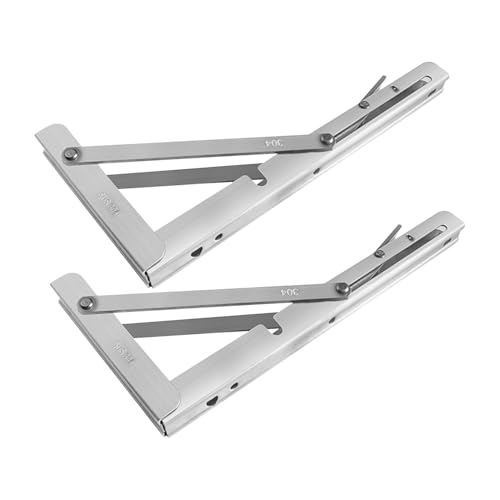 Adjustable Shelf Brackets | Space-saving Folding Wall Shelf - Secure Stainless Steel Shelf Brackets for Durability and Strength