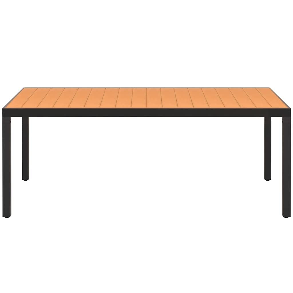 Tavolo da Giardino 185x90 cm da Esterno in WPC e Alluminio Marrone | Ampio tavolo da pranzo per esterno, ideale per accogliere ospiti in giardino, sul terrazzo o nel patio durante l'estate.