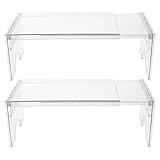 Amosfun Ausziehbare Transparente Kühlschrank Regaltrenner 2 Stück Stapelbare Gefrierschrank Organizer aus Robustem Material zur Flexiblen Kühlraumaufbewahrung