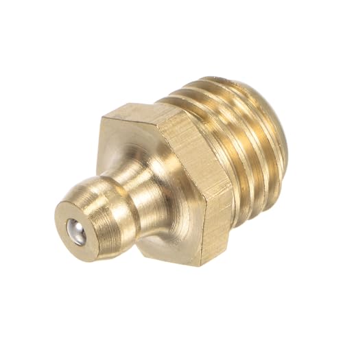 Image of uxcell Brass Straight Grease Fitting M12 x 1.5mm Thread Hydraulic Grease Fitting Accessories, 20Pcs