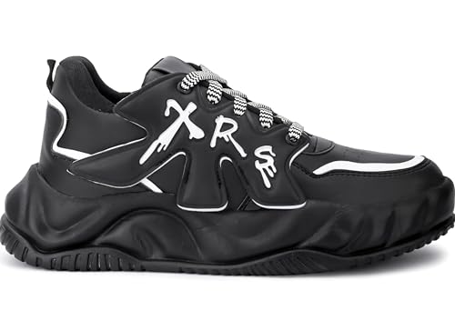 Image of ADISO Men's Chunky Sole Streetwear Sneakers | Trendy Lace-Up Casual Shoes for Fashion-Forward