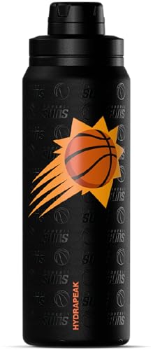 Hydrapeak x NBA Officially Licensed Phoenix Suns 26 oz Active Water Bottle with Chug Lid and Handle Reusable Stainless Steel Double Wall Insulated Sports Gift