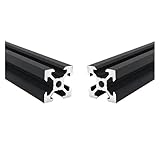 3D printer aluminum profile frame, Länge 50–550 mm, 20 x 20 mm, offenes Builds 2020 V-Nut-Aluminiumprofil, schwarz/silbernes Extrusionsprofil for 3D-Druckerteile(1pcs,100mm (2pcs))