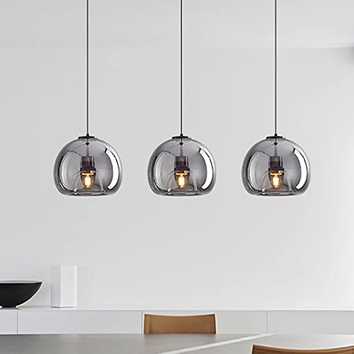 Lámpara de interior de vidrio gris con casquillo E27 y diseño elegante de 60W 4
