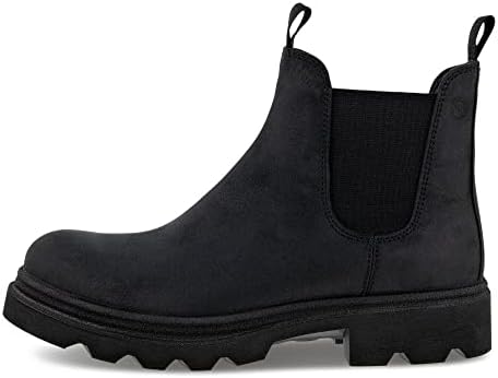 Detailed view of the rich grain leather and elasticated side of the ECCO Chelsea boot.