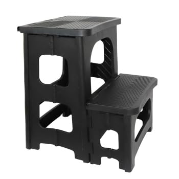 Two-Step Folding Step Stools,Folding Ladder Stool,Portable Foot Stools,Non-Slip Feet Fold Away Collapsible Step Stool,Lightweight Step Stool