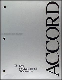 1998 Honda Accord V6 Repair Shop Manual Supplement Original: Honda