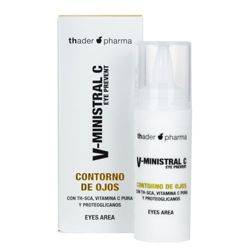 Thader Th Pharma Contorno de ojos con tratamiento antioxidante V-Ministral C con TH-SCA, Vitamina C y Proteoglicanos, 15 ml