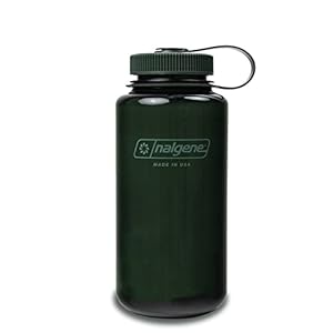 Nalgene Monochrome BPA-Free Recycled Reusable Water Bottle for Backpacking, Hiking, Gym – 32 oz Shatterproof Jade