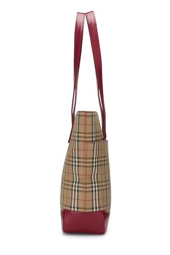 Pre-Loved Red Haymarket Canvas Pocket Shoulder Bag, Red3