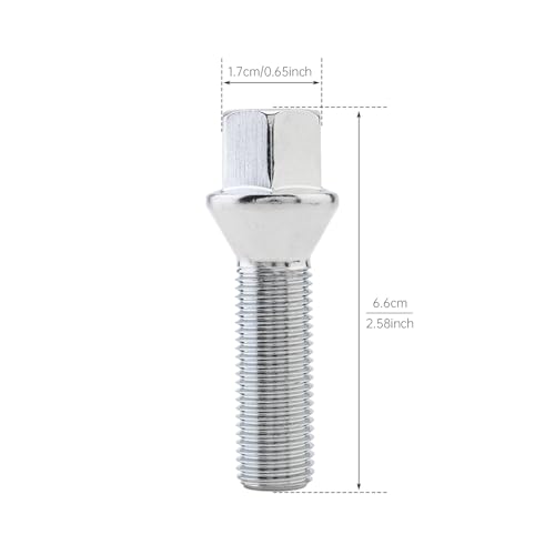 Image of 20pcs 14 x 1.5mm - 40mm 60mm Lengthen Cone - Shape Lug Nut Fit for Benz /BMW /Volkswagen, Durable Compact Wheel Lug Nuts Bolt