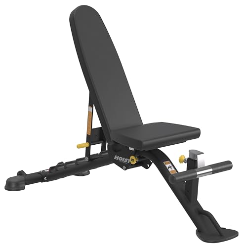 HOIST Fitness Weight Bench – HF-5165-MB, 7-Position Adjustable FID Bench for Flat, Incline & Decline Workouts, Multi-Position Strength Training Bench for Lifting Weights (Matte Black)