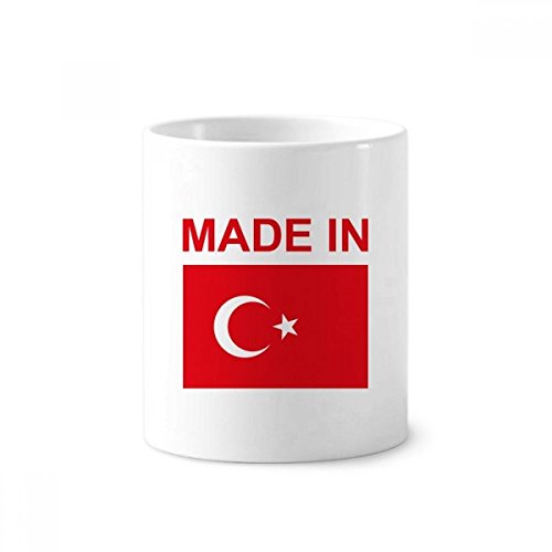 Mug en céramique blanche de Turquie et porte brosse à dents multicolore