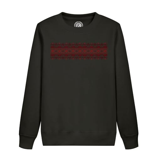 Sweatshirt enfant motif rouge style broderie pixel azteque pour en finir avec les pulls ternes