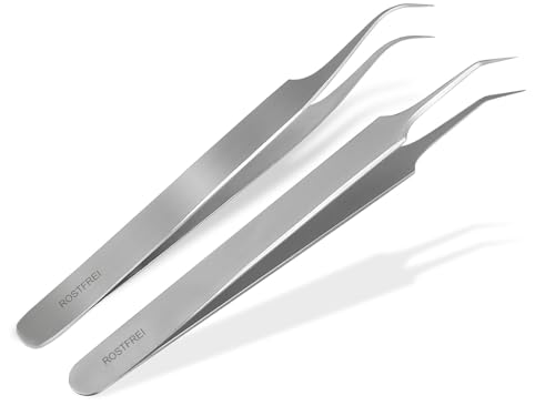 InstrumenteNrw Set Zeckenhaken Zeckenpinzetten Zecken-Pinzette Zeckenzange für Tiere Hunde Katze Splitterpinzette