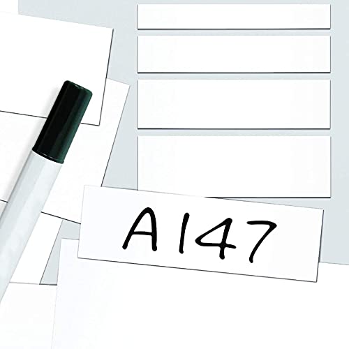 Image of Beaverswood LM310 White Magnetic Easy Wipe Write On Location Markers - Magnetic Strips - 30mm high x 100mm wide Pack of 100