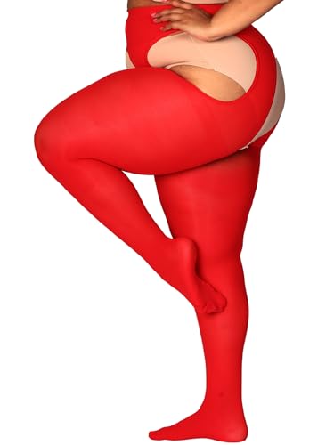 Image of HONENNA Plus Size Suspender Tights for Women, Semi Opaque Sexy Garter Belt Nylons Mock Thigh High stockings