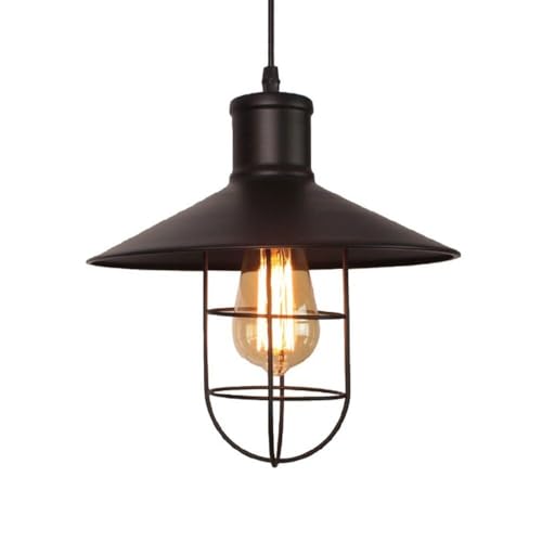 Lámpara colgante de pasillo industrial E27 con pantalla de jaula para decorar tu entrada
