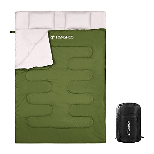 TOMSHOO Doppelschlafsack, Wasserdicht und Tragbarer Schlafsack 2 Personen...