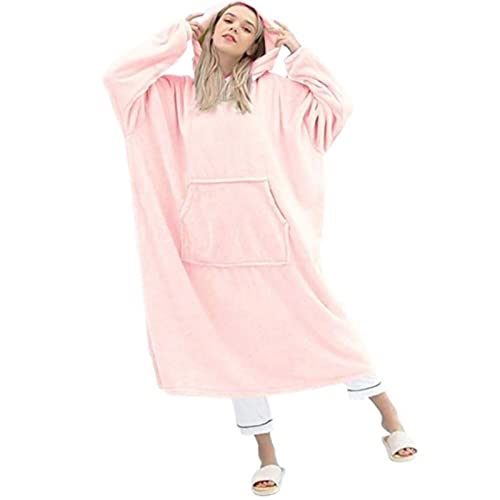 HGTRH Robe De Chambre, Peignoire Femme Polaire Epais Robe De Chambre Polaire Femmes Peignoir Luxe Flanelle Ultra Douce Chaude Peignoir à Capuche en Polaire Cover